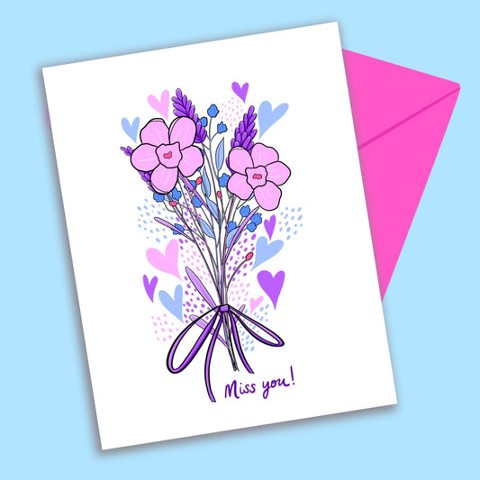 Miss You Bouquet Greeting Card