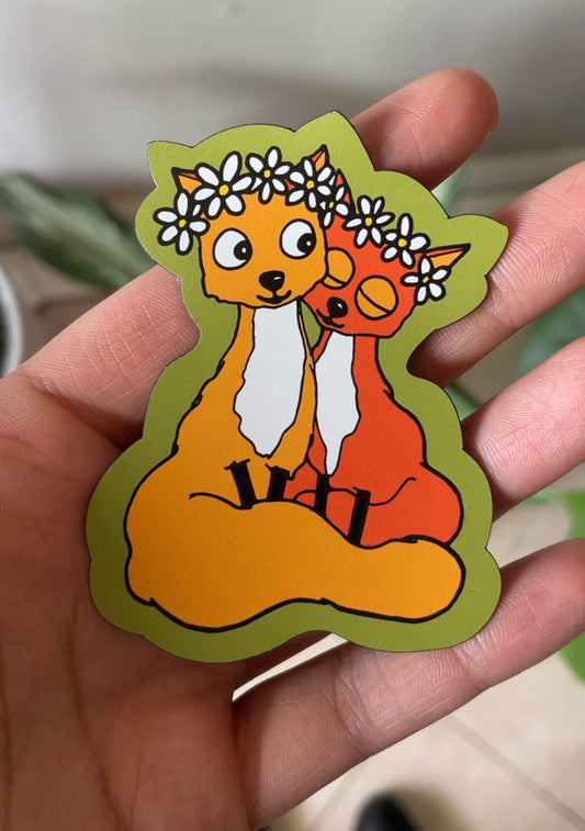 Fox Snuggles Magnet