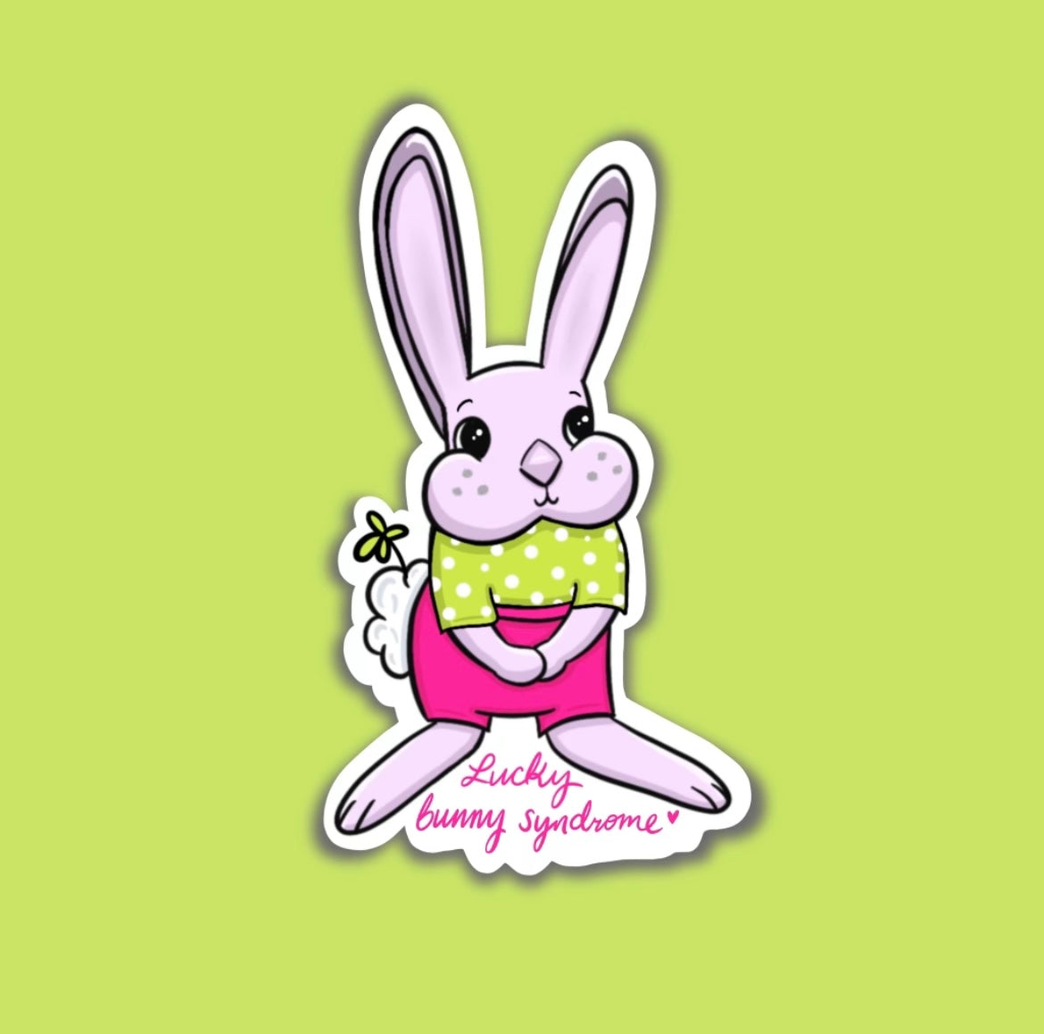 Lucky Bunny Syndrome Waterproof Vinyl Sticker