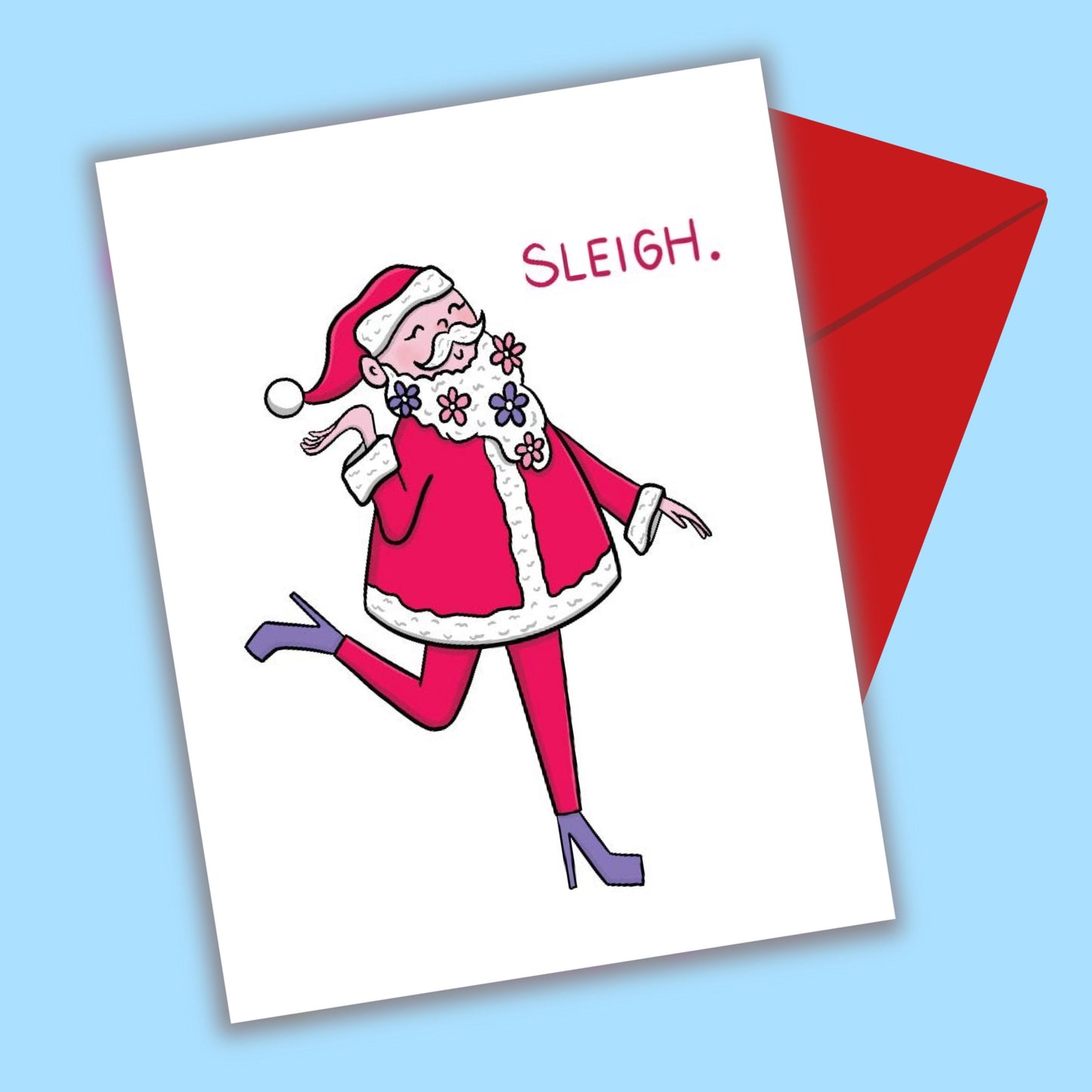 Santa Sleigh Christmas Greeting Card