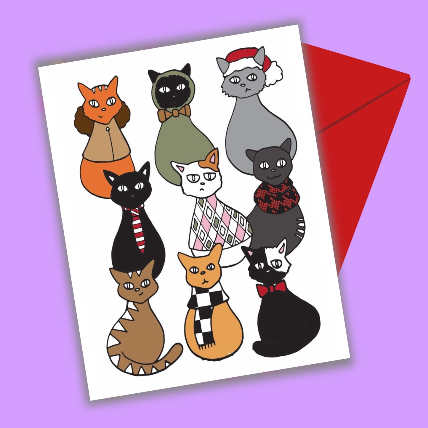 Holiday Cats Greeting Card