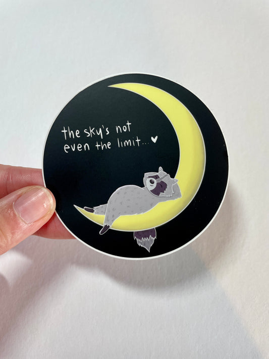 Limitless Potential Raccoon Waterproof Vinyl Sticker