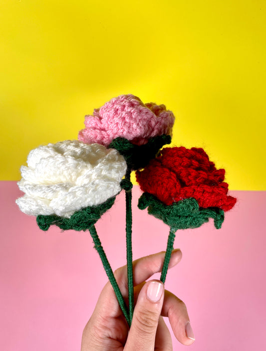 Crochet Roses (3 color options!)
