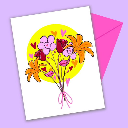 Sunshine Flower Bouquet Greeting Card