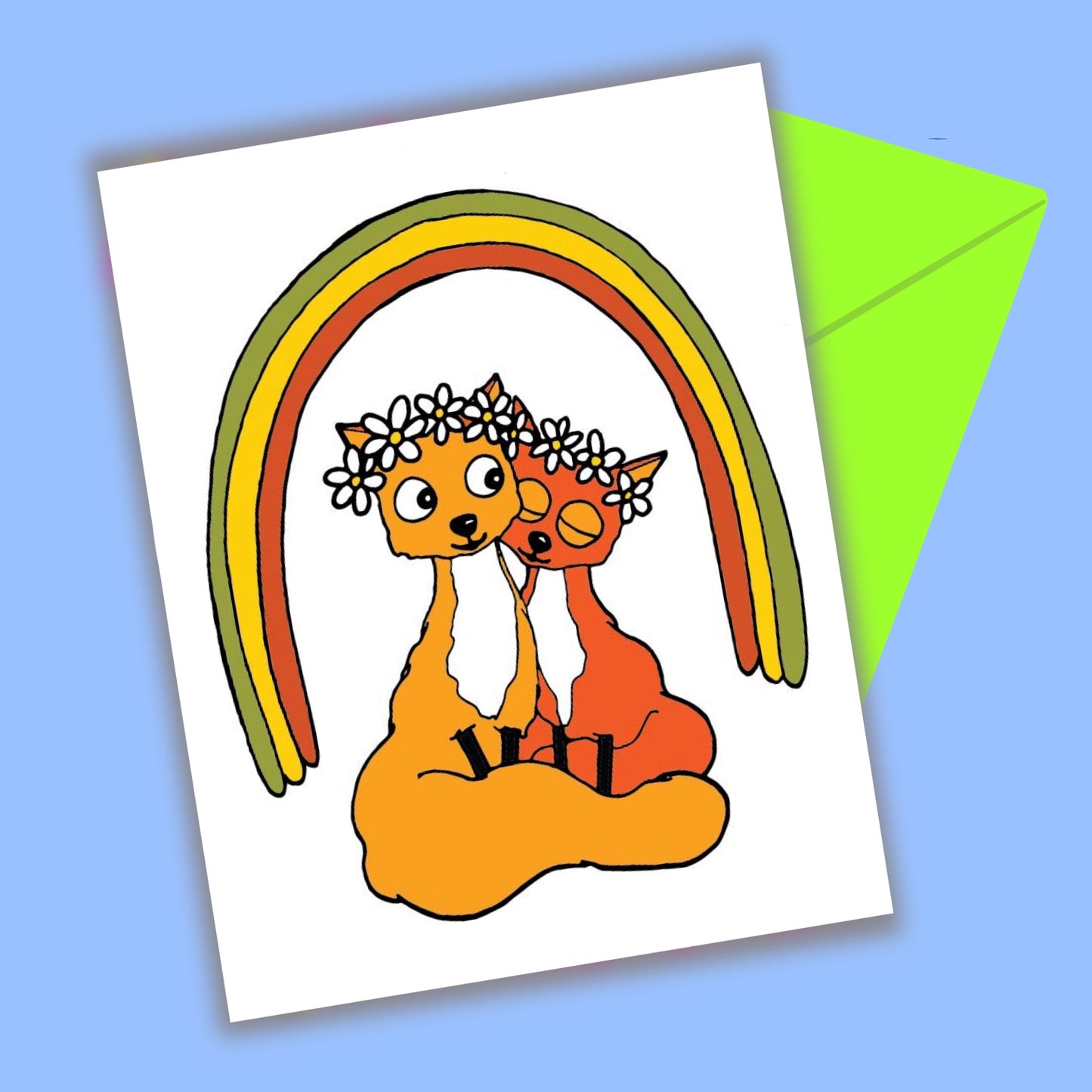 Fox snuggles Blank Greeting Card