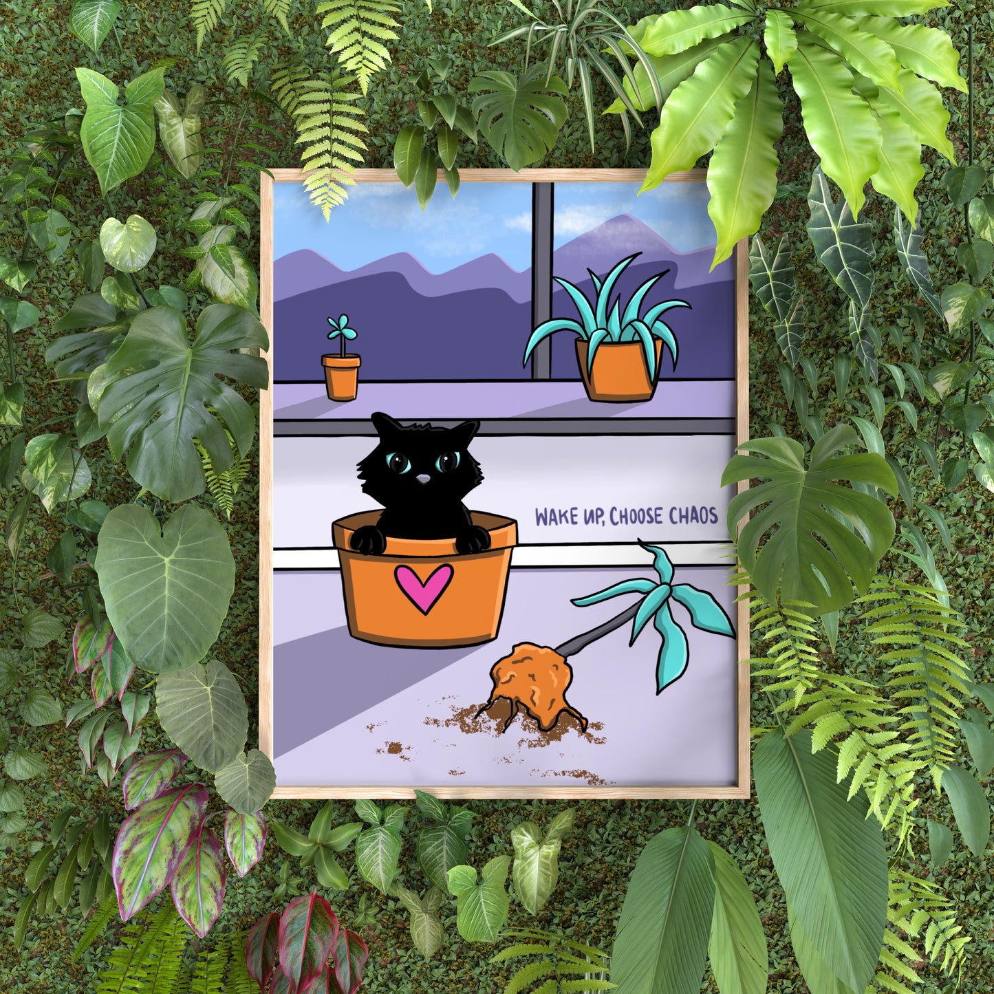 Cat Chaos 8x10 in. Art Print