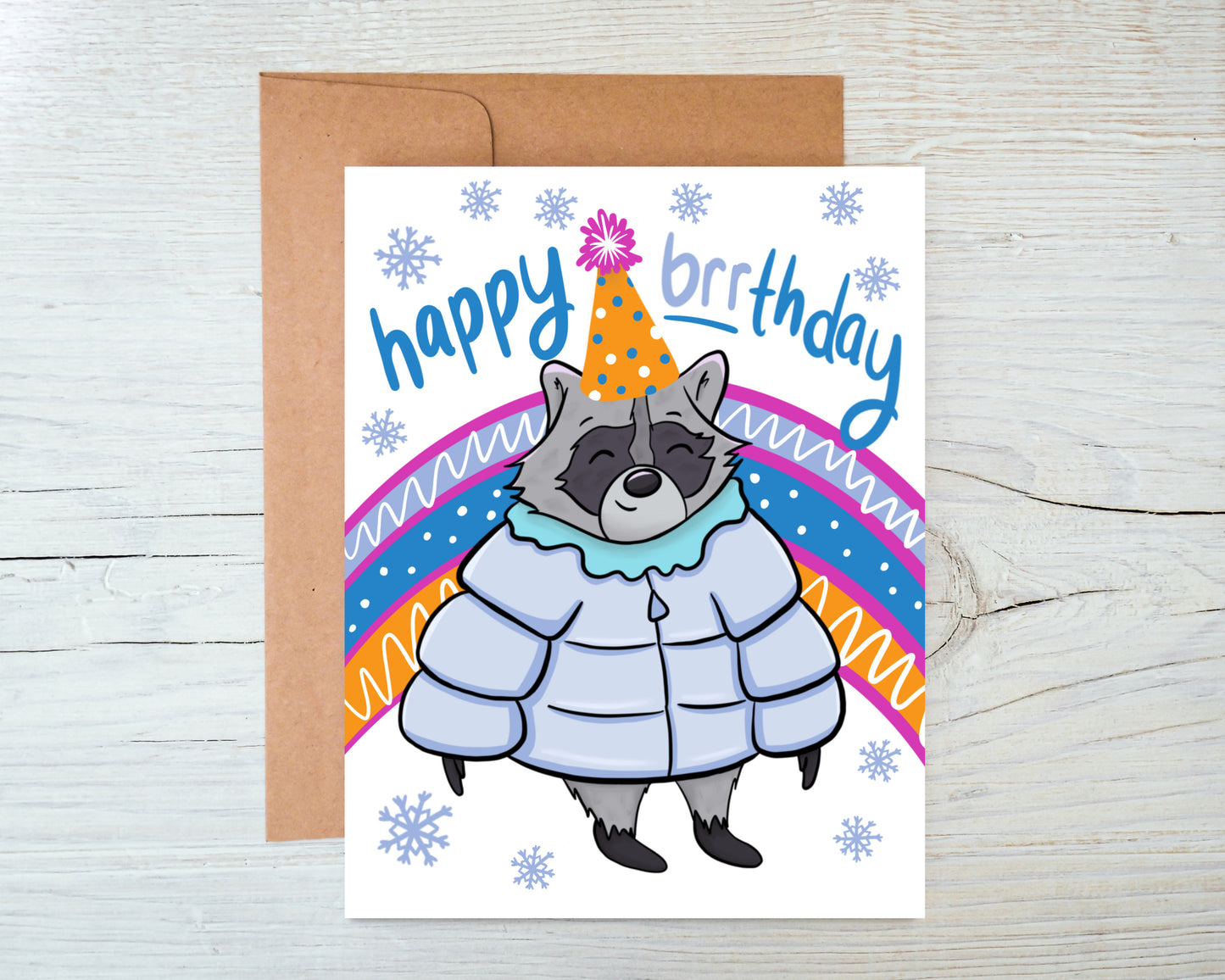 Happy Brrthday Raccoon Greeting Card