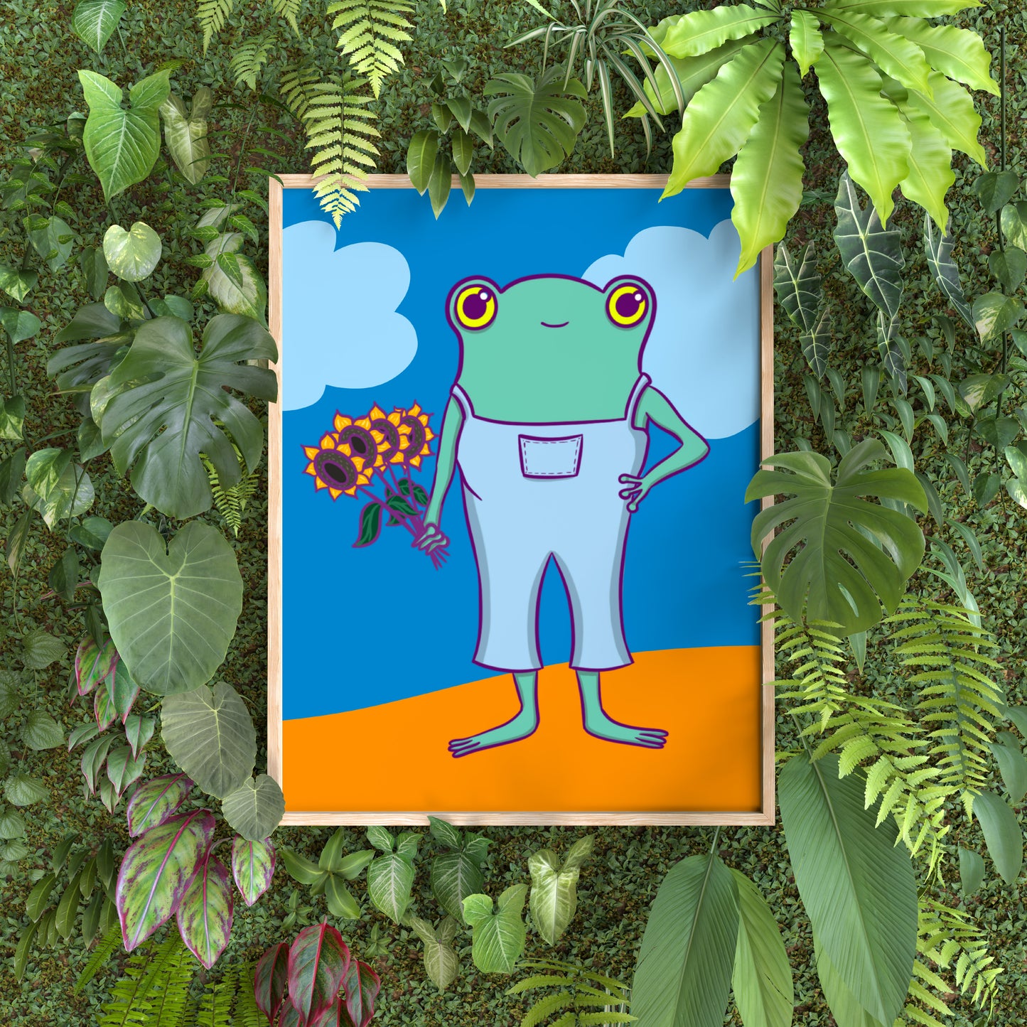 Sunflower Frog 8x10 in. Art Print