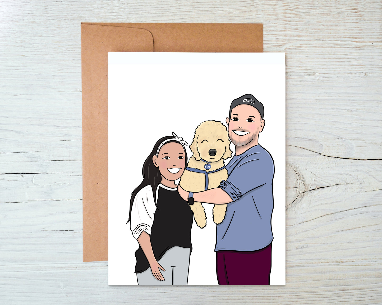 Custom Cartoon Portrait Greeting Card Add On