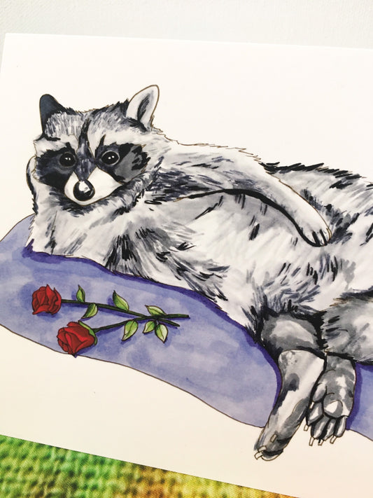 Sexy Raccoon Greeting Card