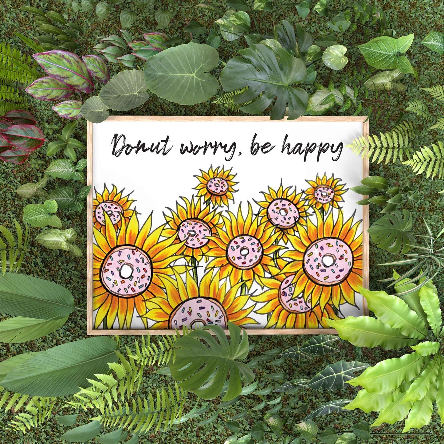 Donut Worry Be Happy 8x10 in. Art Print