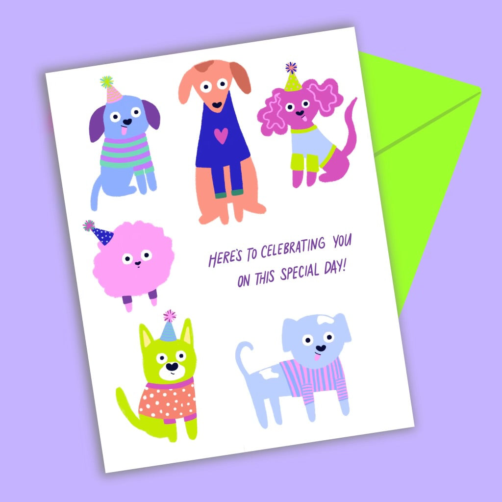 Dogs in Sweaters Birthday Greeting Card