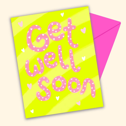 Get Well Soon Hearts Greeting Card