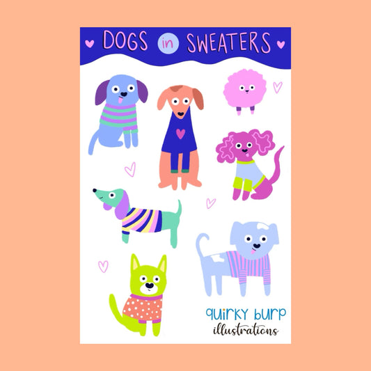 Dogs in Sweaters Sticker Sheet