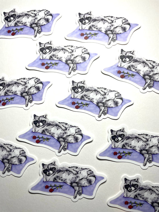 Sexy Raccoon Waterproof Vinyl Sticker