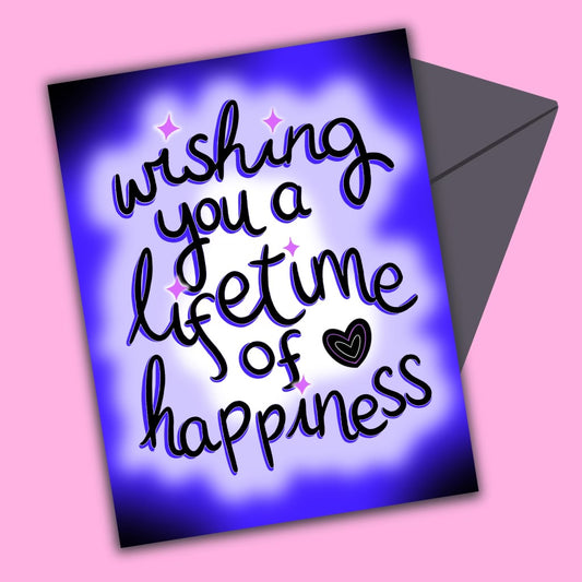 Wishing You A Lifetime Of Happiness Wedding Greeting Card