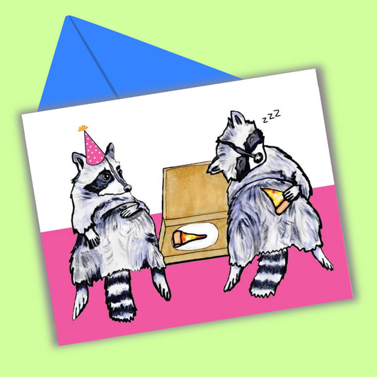 Raccoon Birthday Greeting Card