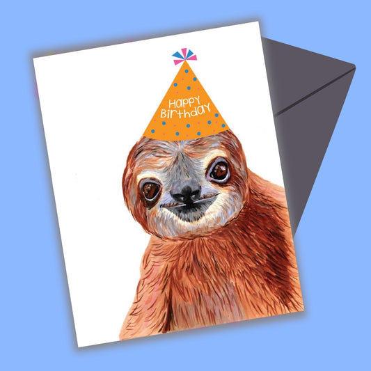 Sloth Birthday Greeting Card