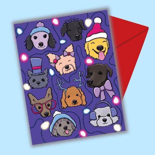 Cute Dogs Holiday Greeting Card