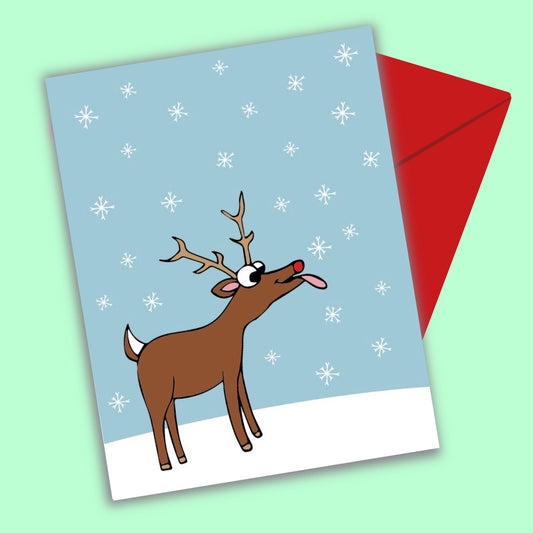 Reindeer Snowfall Greeting Card
