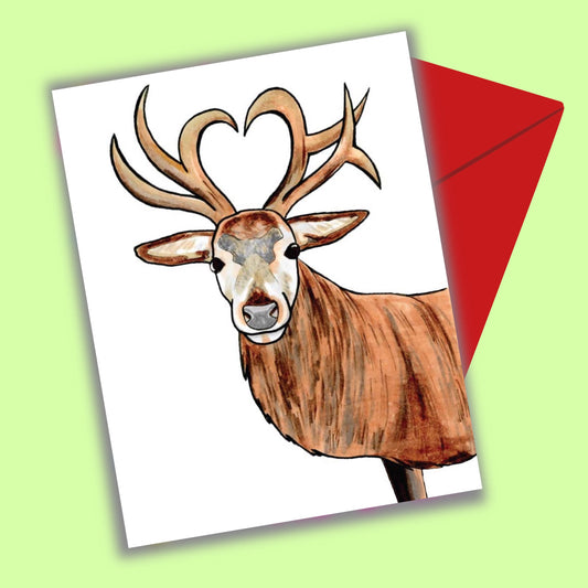Reindeer Heart Greeting Card