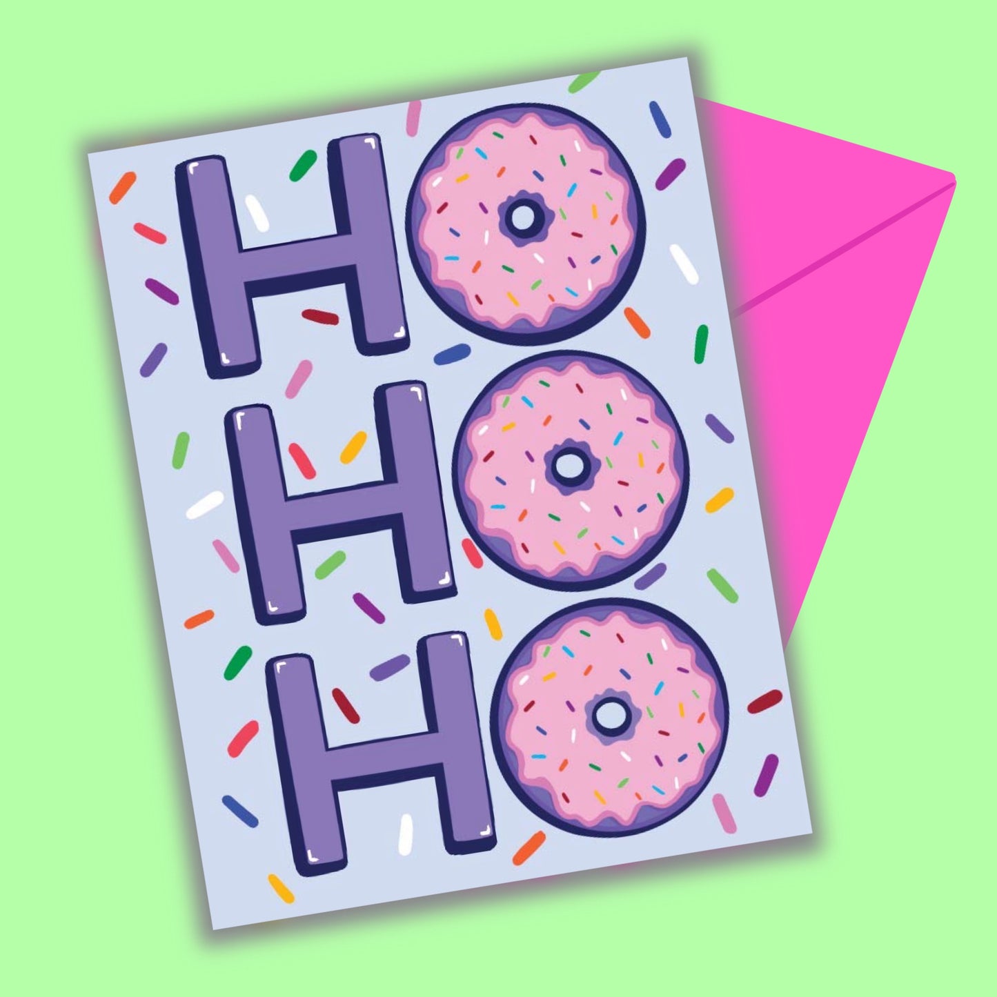 Ho Ho Ho Donut Christmas Greeting Card