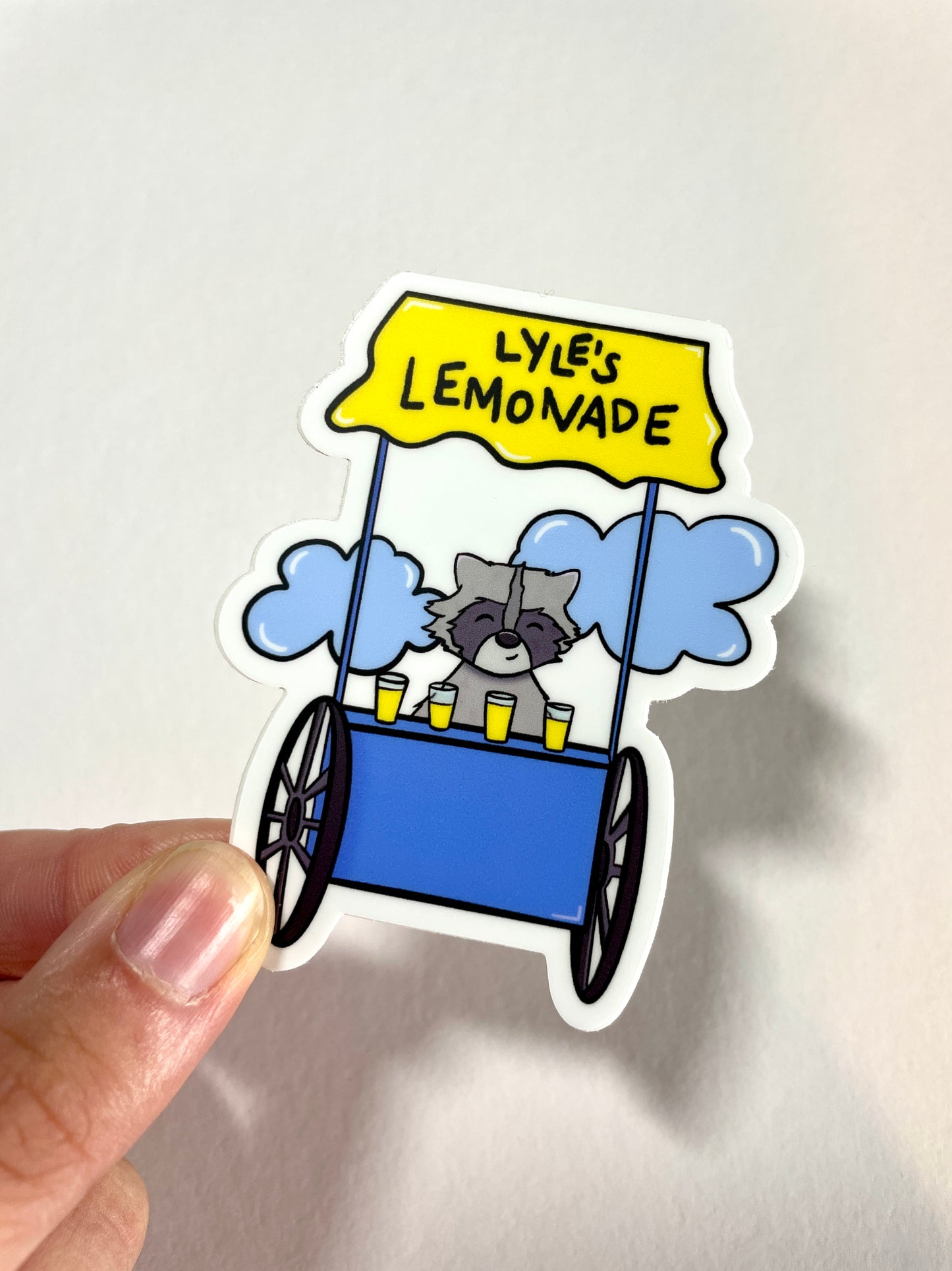 Raccoon Lemonade Stand Waterproof Vinyl Sticker