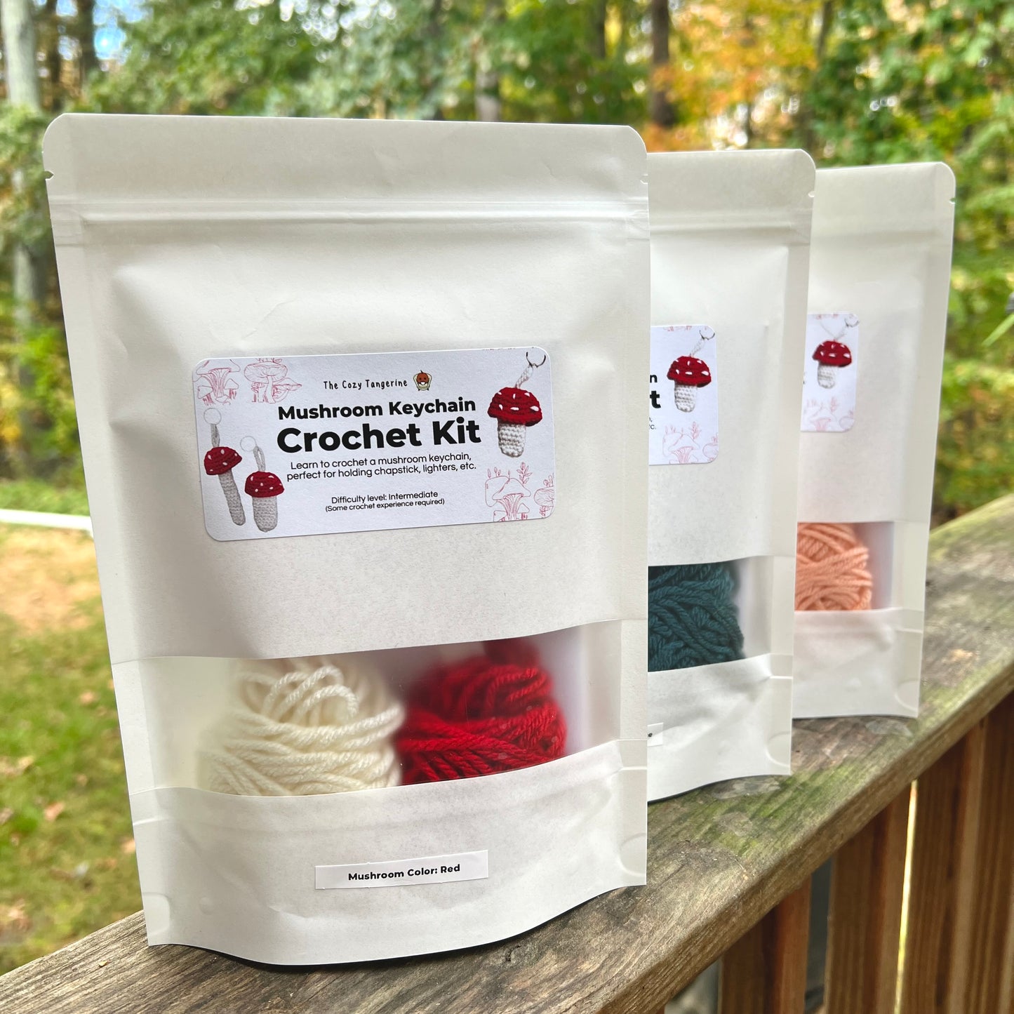 Crochet Kit: Mushroom Keychains