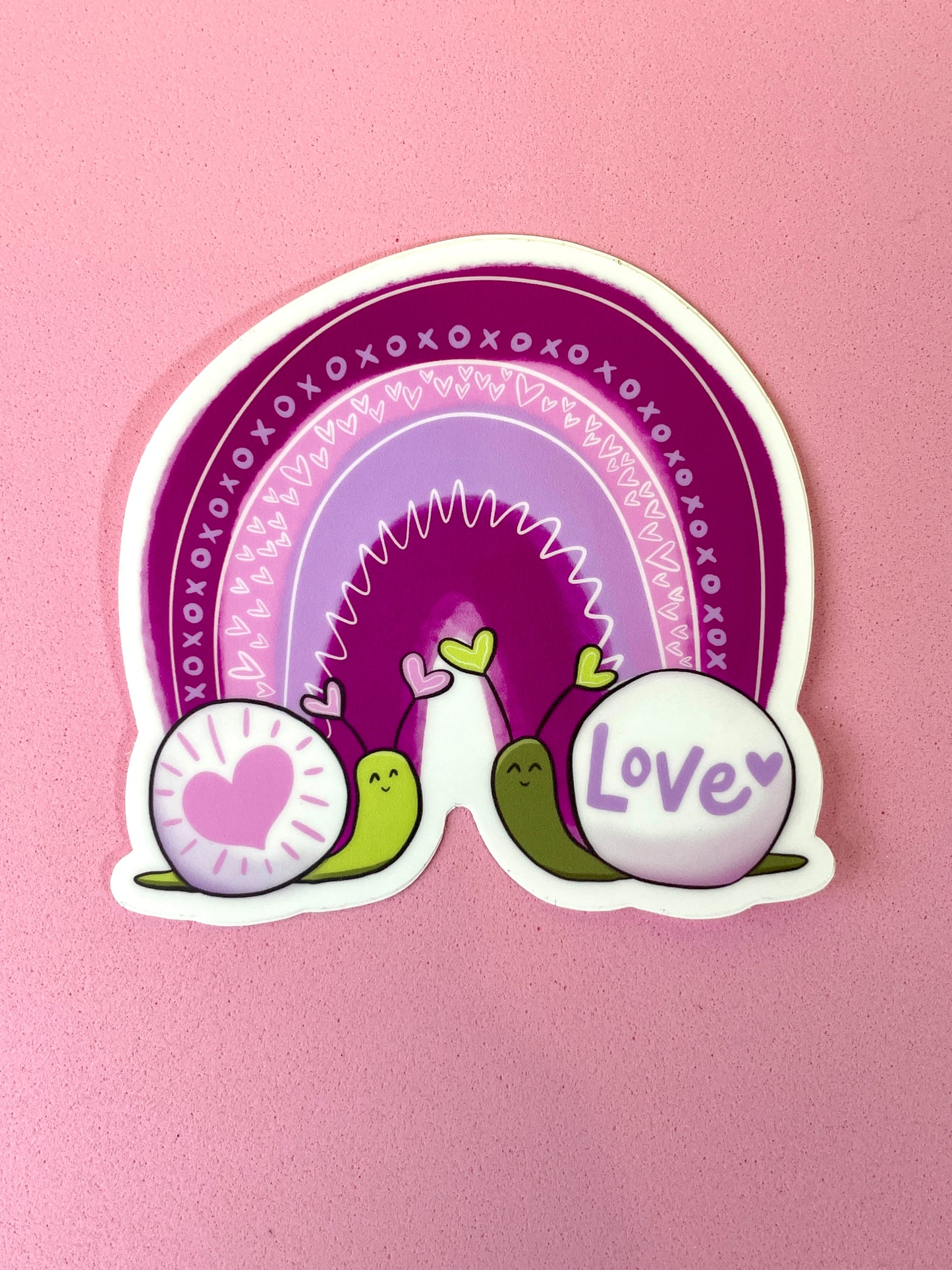 Snail Rainbow Love Waterproof Vinyl Sticker
