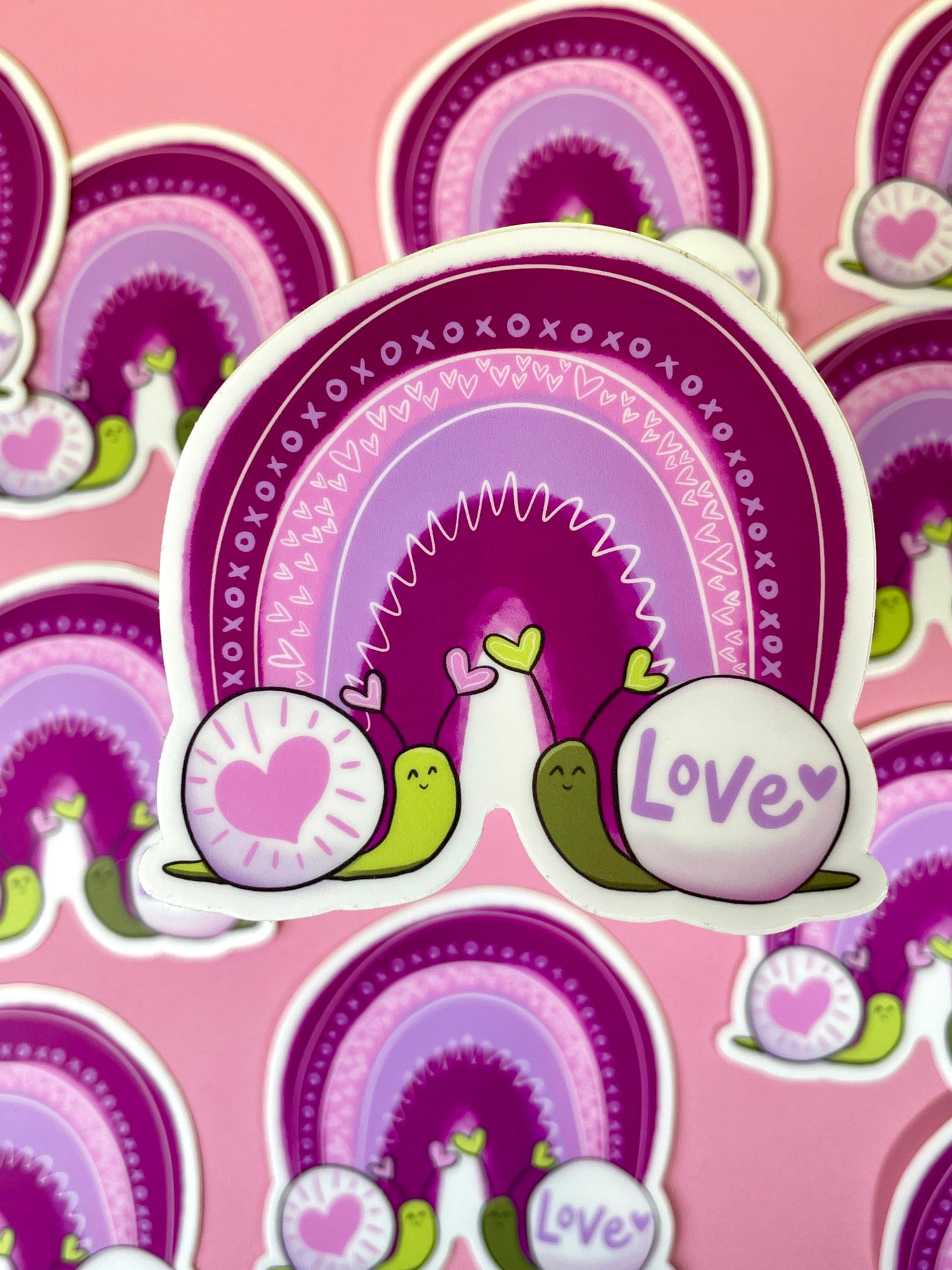Snail Rainbow Love Waterproof Vinyl Sticker