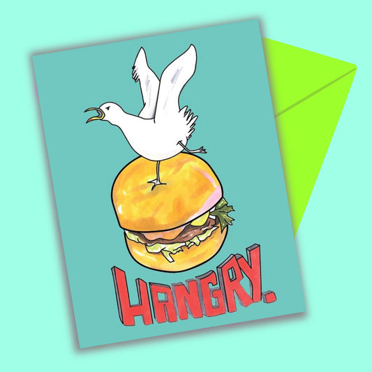 Hangry Seagull Greeting Card
