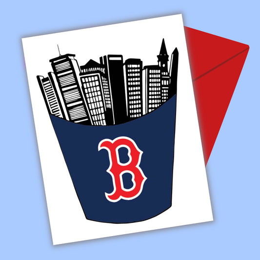 French Fry Boston Skyline Greeting Card