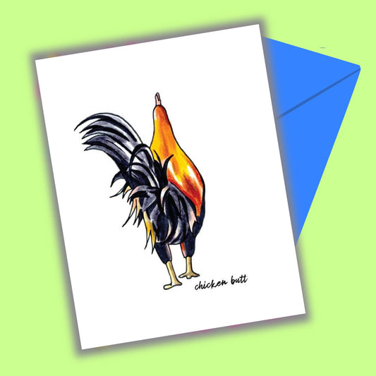 Chicken Butt Greeting Card