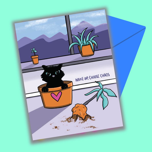 Cat Chaos Greeting Card