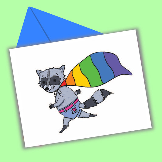 Raccoon Pride Flag Greeting Card