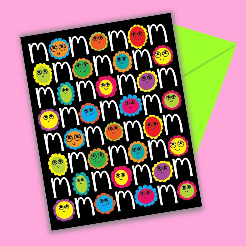 Happy Mother’s Day Smiley Face Flowers Greeting Card