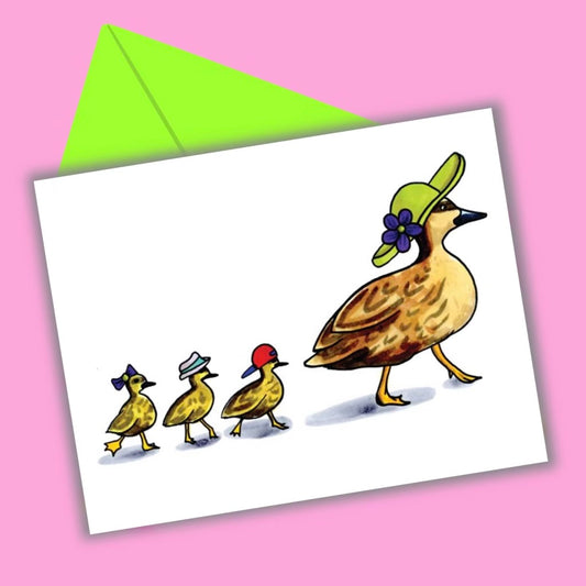 Ducklings in a Row Greeting Card
