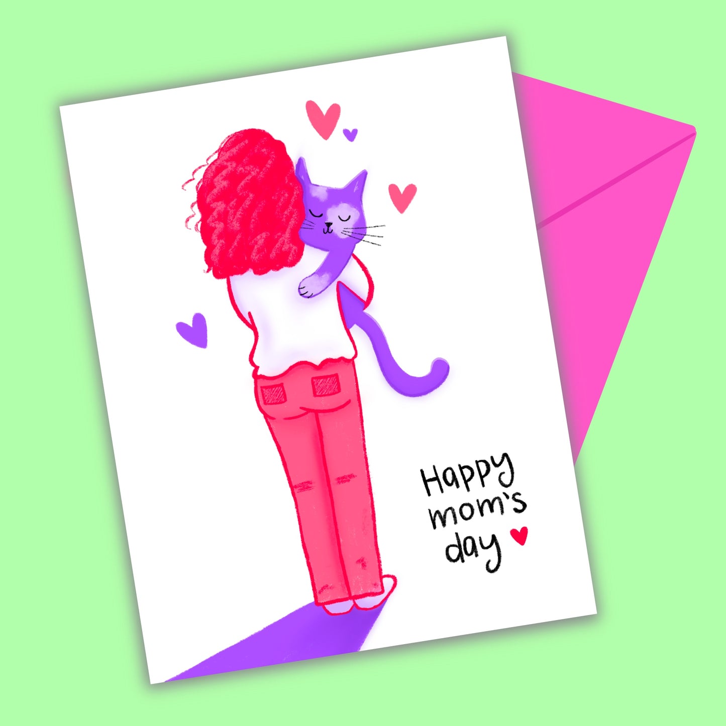 Cat Mom Mother's Day Greeting Card