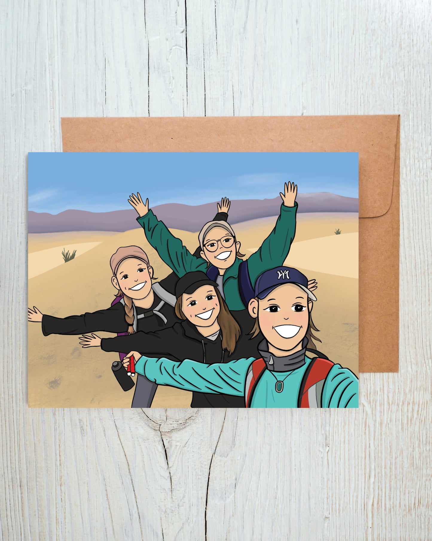 Custom Cartoon Portrait Greeting Card Add On