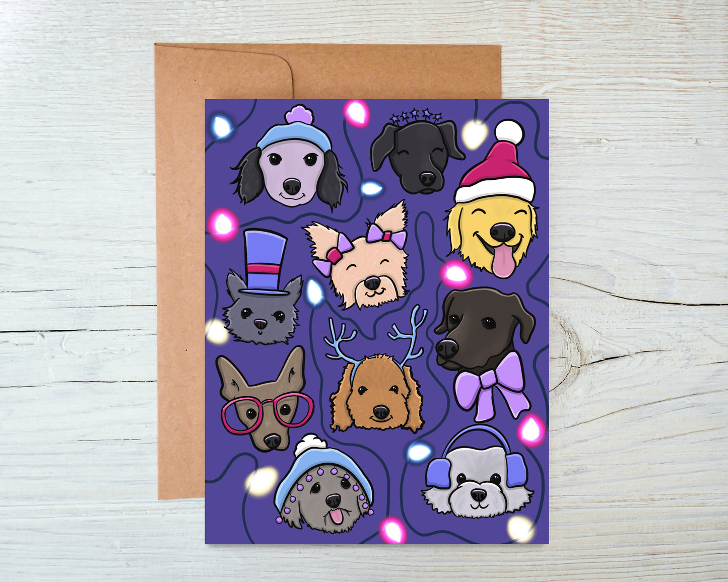 Cute Dogs Holiday Greeting Card