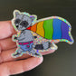 Raccoon Pride Flag Waterproof Vinyl Glitter Sticker