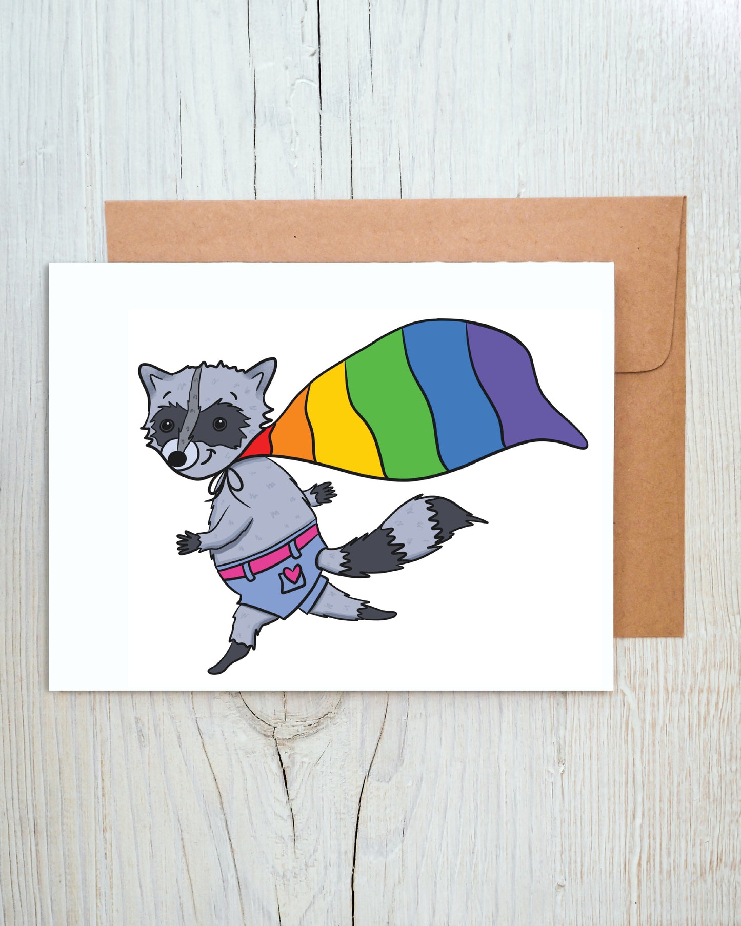 Raccoon Pride Flag Greeting Card