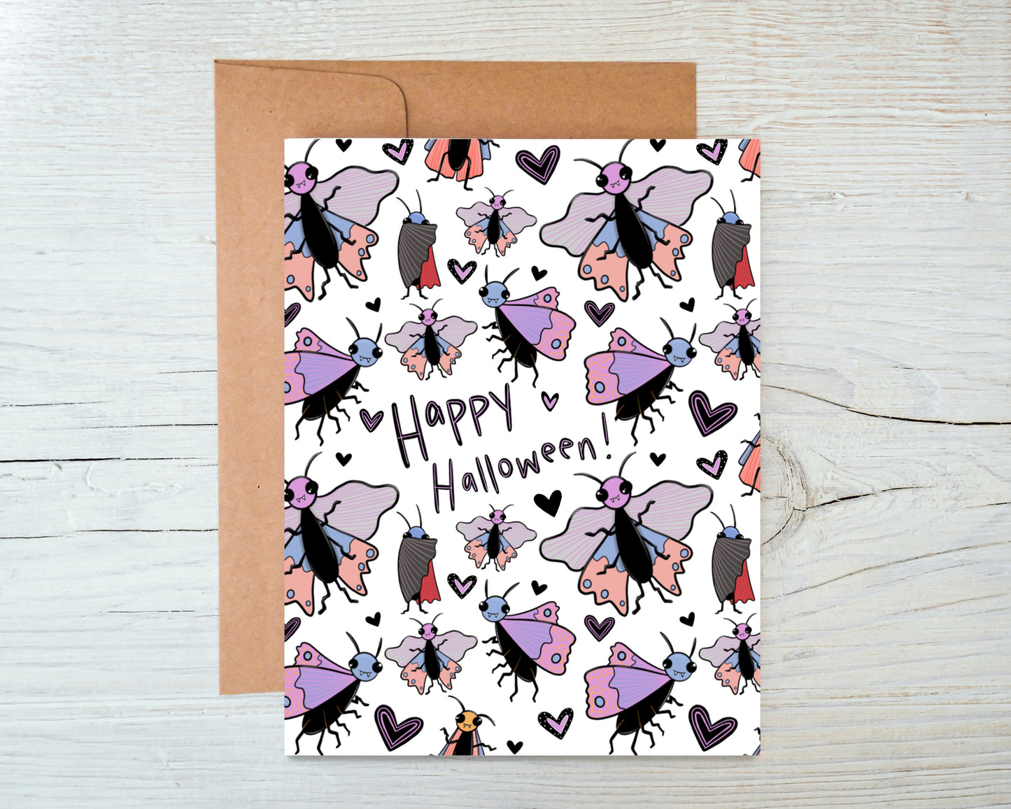 Vampire Moth Halloween Greeting Card