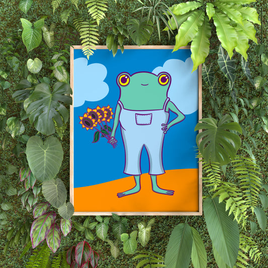 Sunflower Frog 8x10 in. Art Print