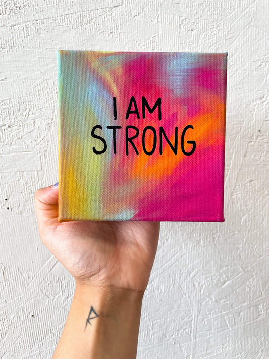 I Am Strong Mini Original Oil Painting