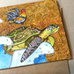 Chicken Surfing A Turtle Greeting Card