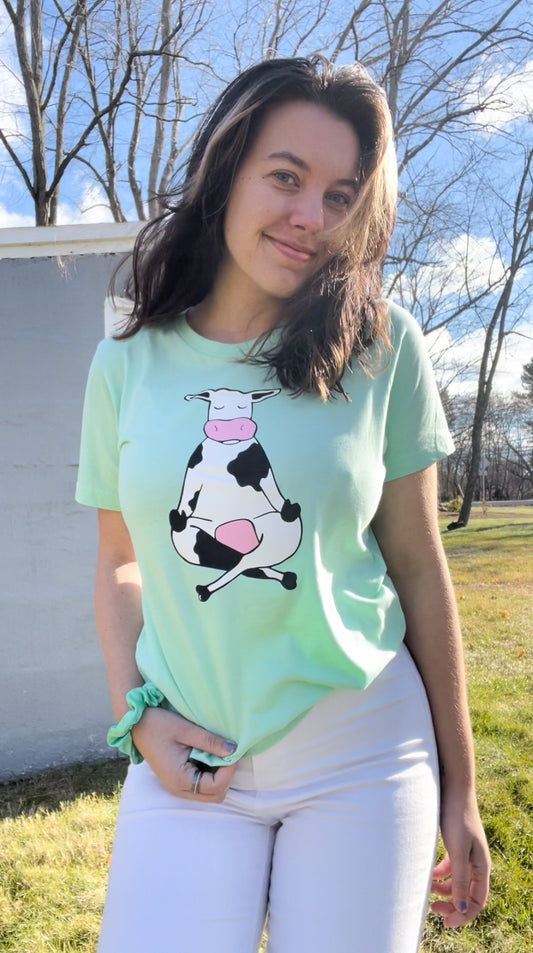 Meditating Cow Unisex T-Shirts
