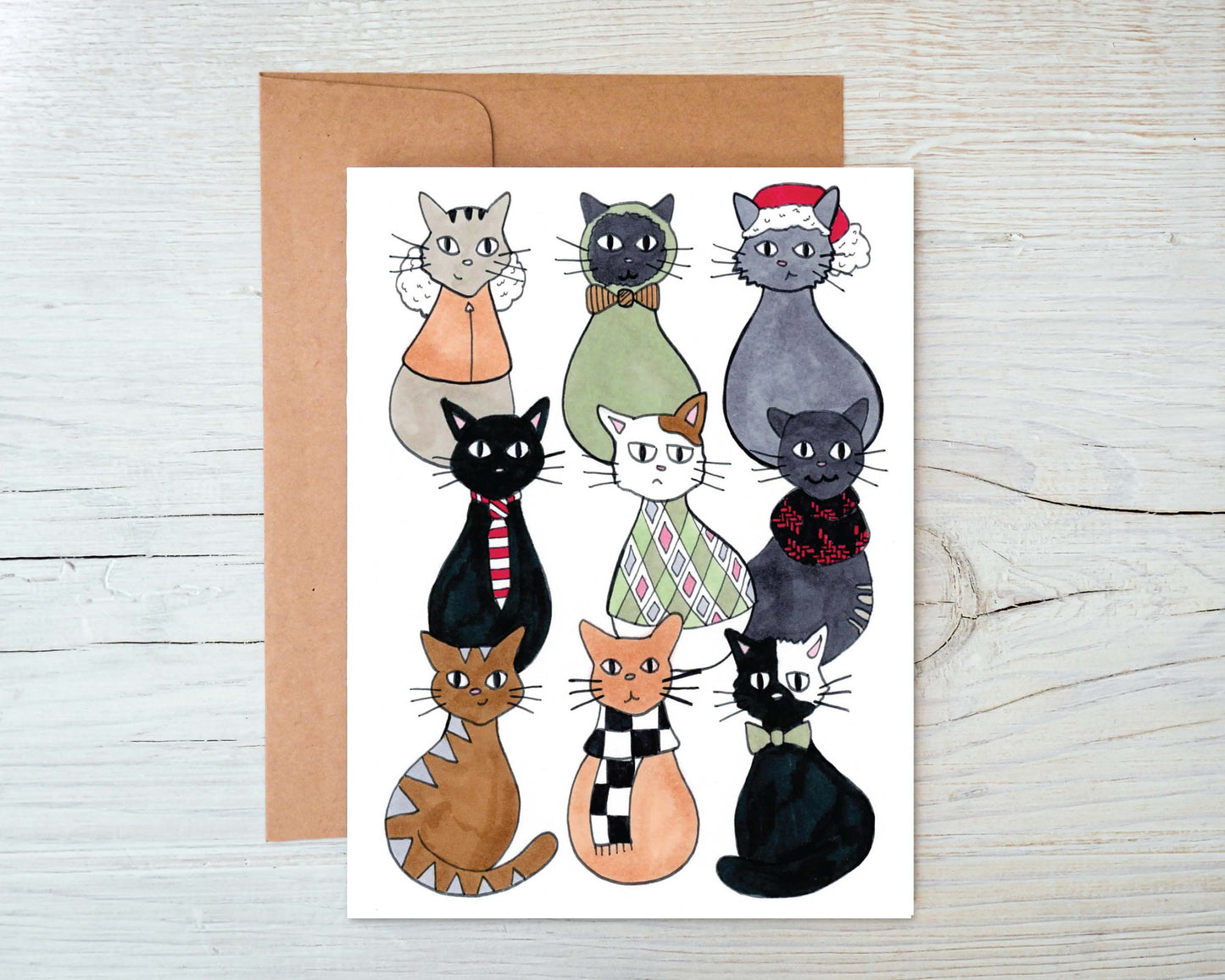 Holiday Cats Greeting Card