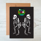 Skeleton Dance Party Halloween Greeting Card