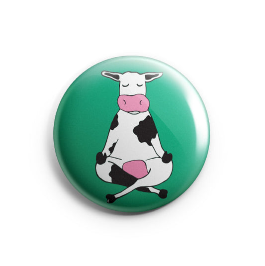 Meditating Cow Pinback Button